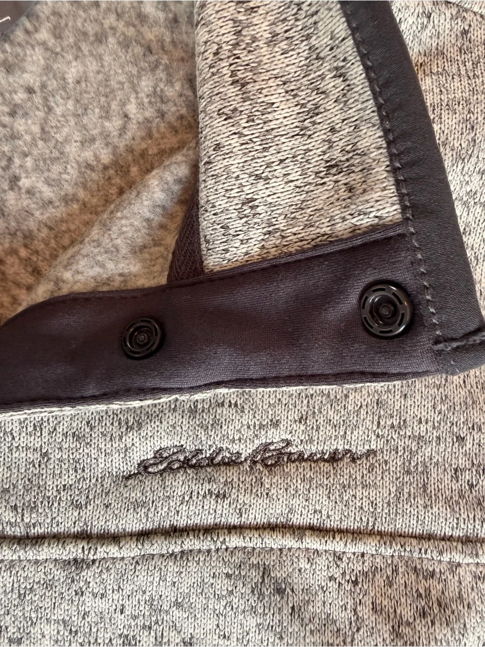 NWT Eddie Bauer Men's Radiator Fleece Snap-Front Sweater Pullover Gray Heather S
